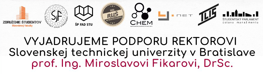 Vyjadrujeme podporu rektorovi Slovenskej technickej univerzity v Bratislave prof. Ing. Miroslavovi Fikarovi, DrSc.